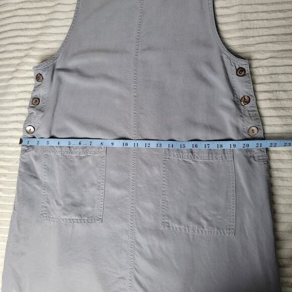 Talbots Lagenlook Modest Jumper Dress Gray M 100% Tencel Lyocell USA Pockets VTG - Picture 7 of 11